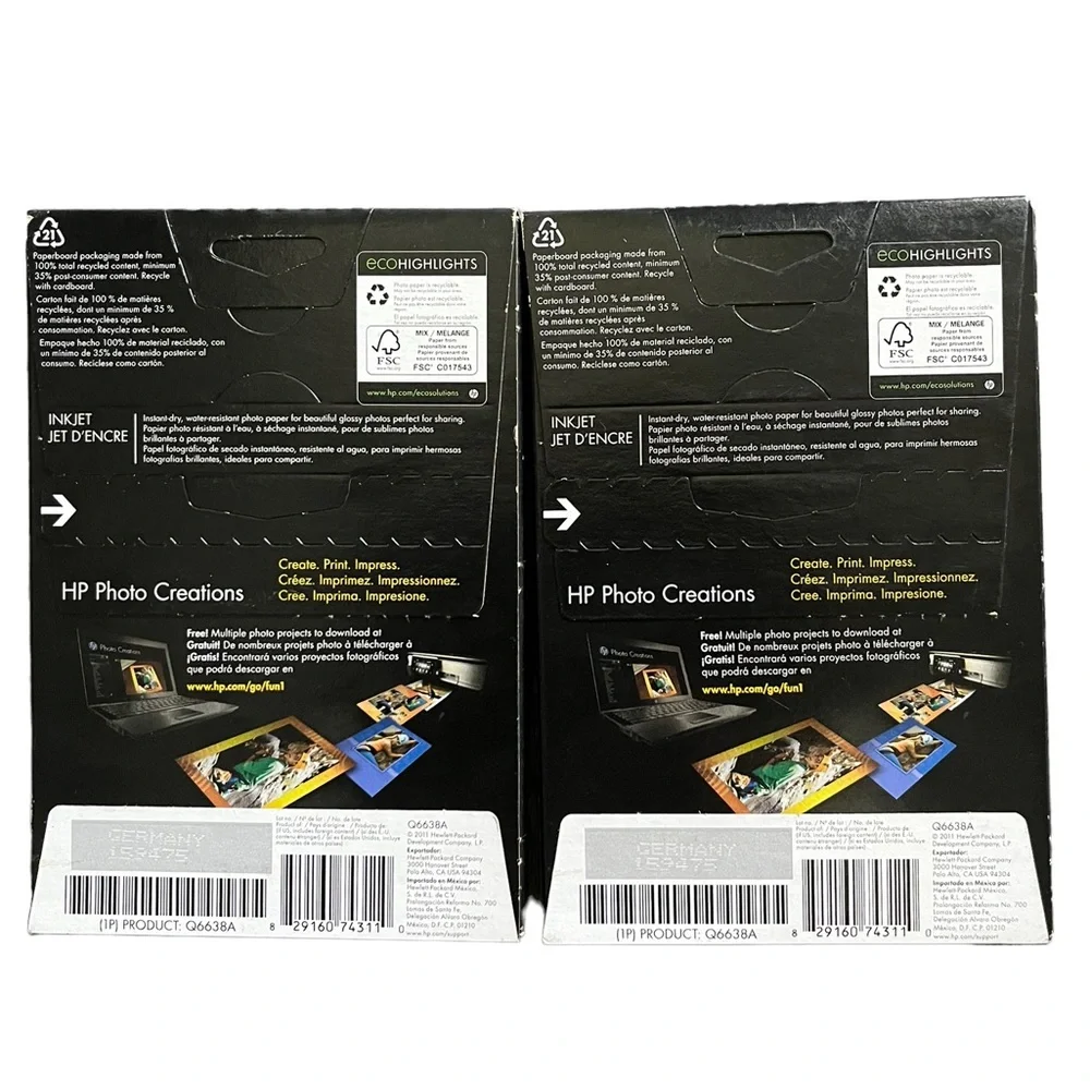 HP Advanced Photo Paper 4x6 100 Sheets Glossy 2pack